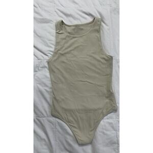 Aerie Offline Tank Bodysuit Size S/P Beige Ribbed